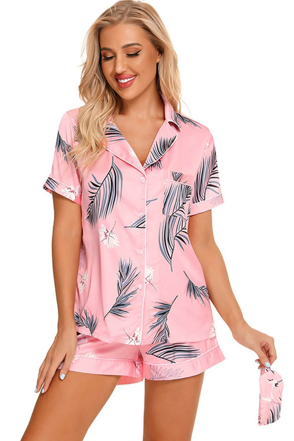 Printed Short Sleeve Lounge Set