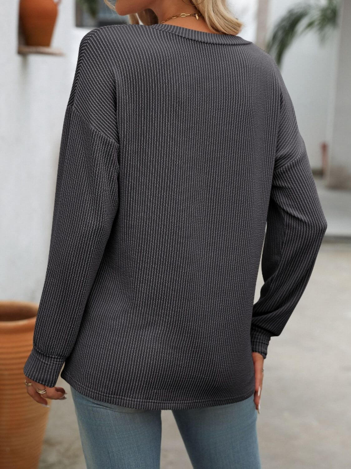 V-Neck Long Sleeve Shirt