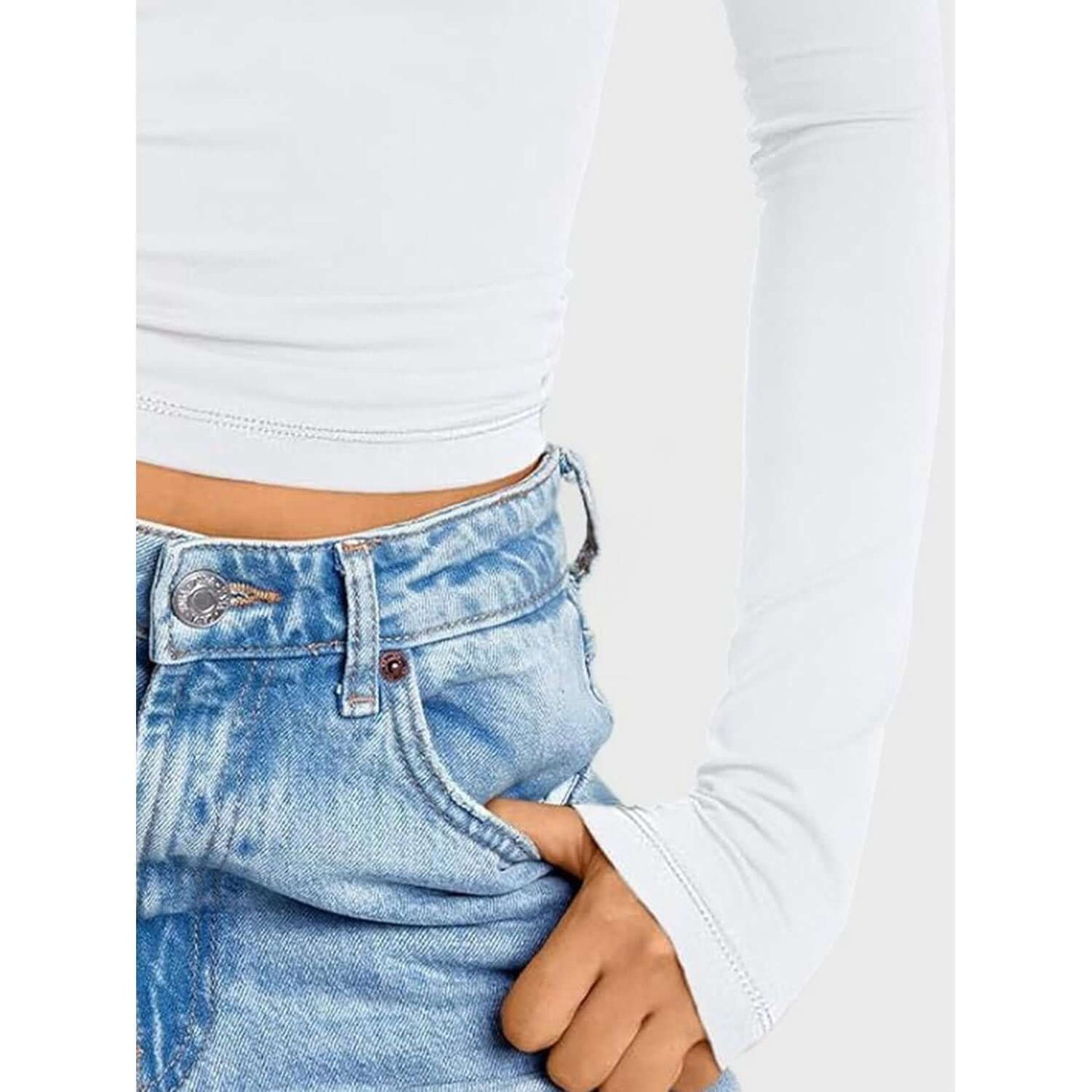 V-Neck Long Sleeve Top Taydiane
