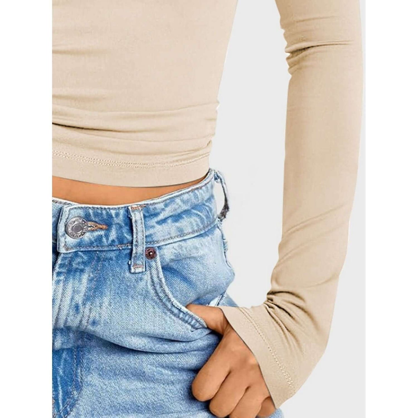 V-Neck Long Sleeve Top Taydiane