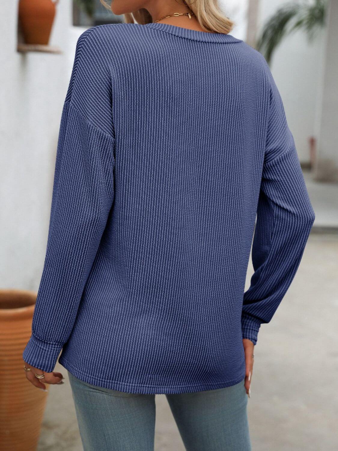 V-Neck Long Sleeve Shirt