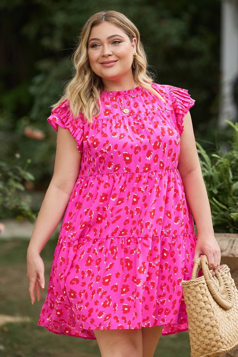 Ruffled Leopard Mini Dress