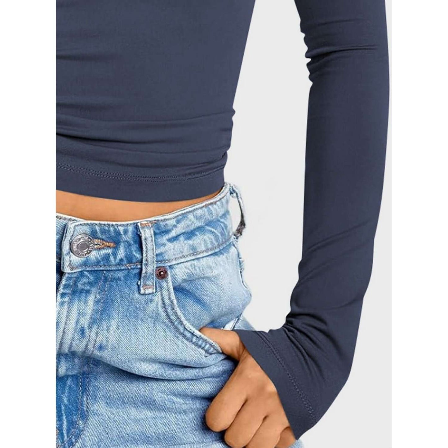 V-Neck Long Sleeve Top Taydiane