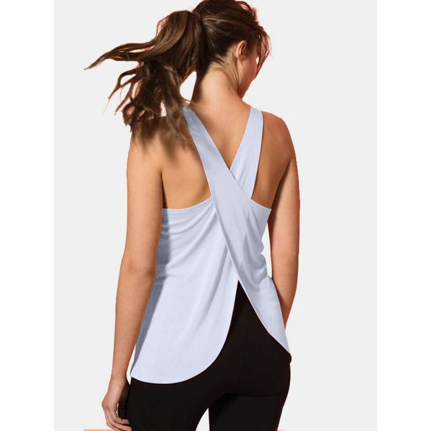 Crisscross Scoop Neck Active Tank TayDiane