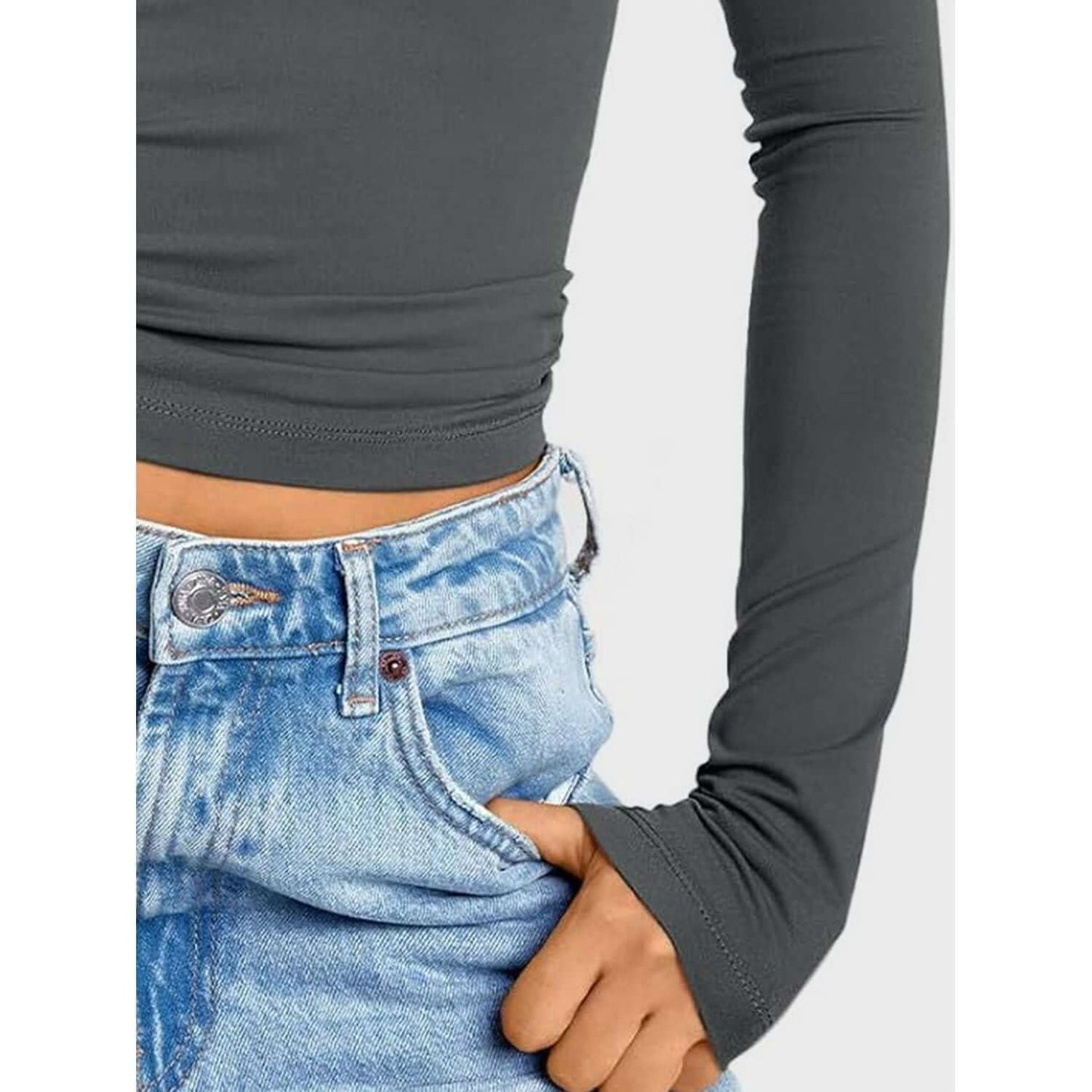 V-Neck Long Sleeve Top Taydiane