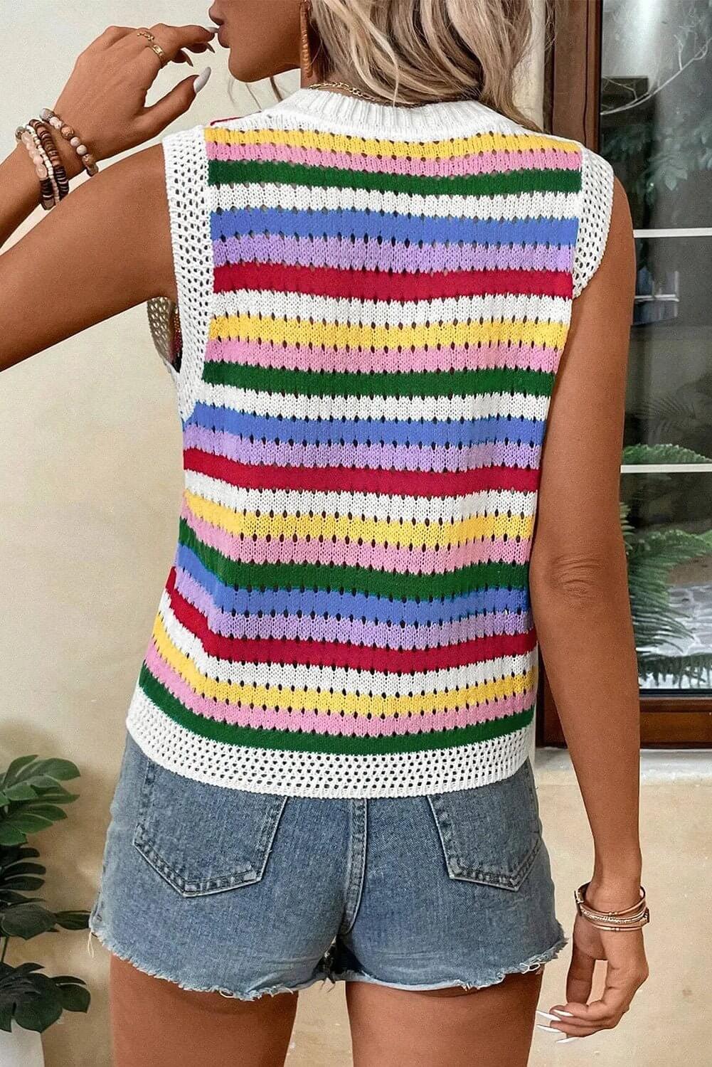Contrast Sweater Vest