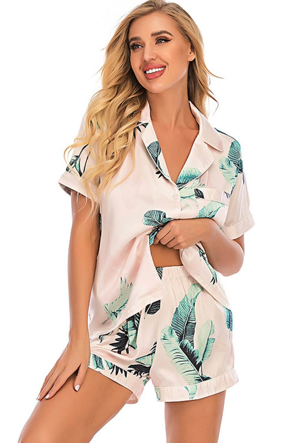 Printed Short Sleeve Lounge Set