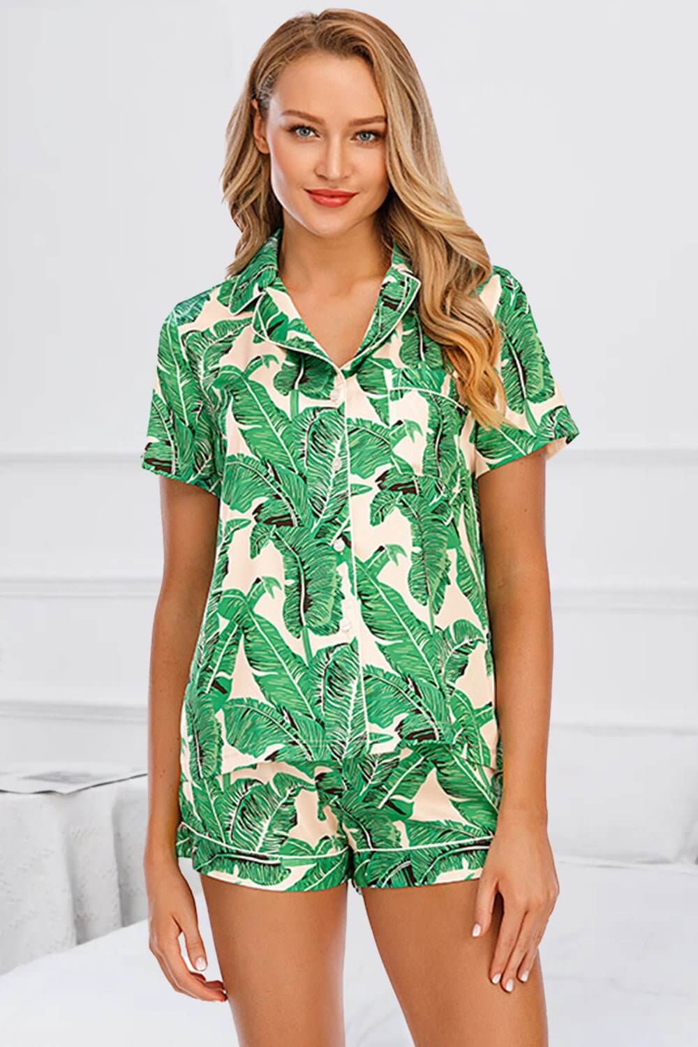 Printed Short Sleeve Lounge Set