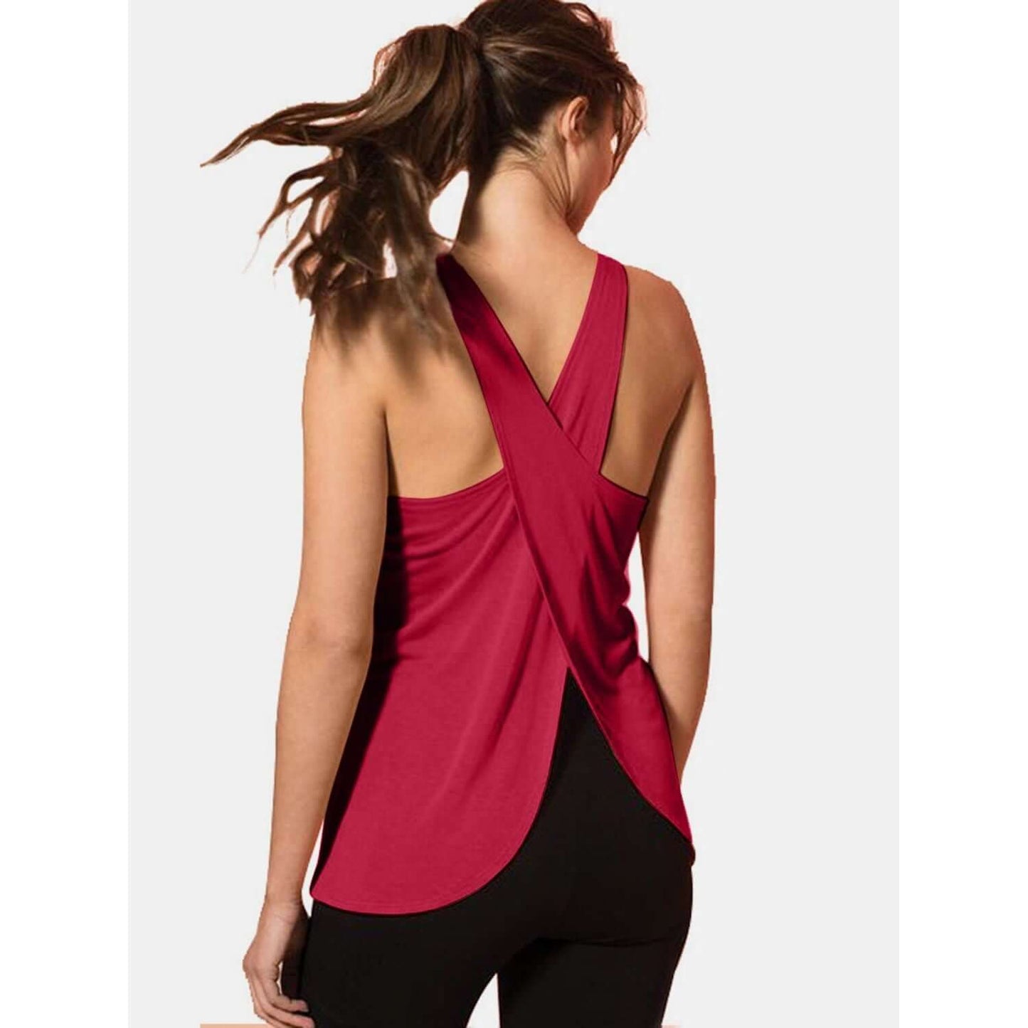 Crisscross Scoop Neck Active Tank TayDiane
