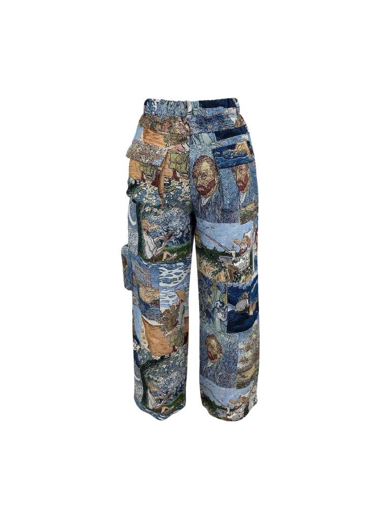 Abstract Cargo Multi - Pocket Straight Pants - TayDiane