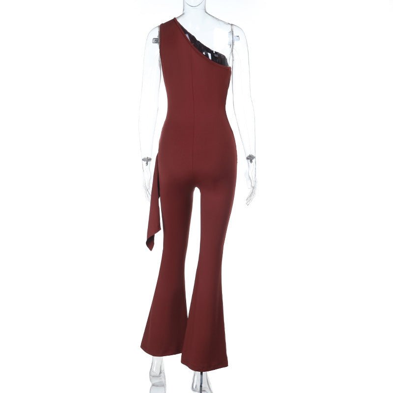 Asymmetric One - Shoulder Jumpsuit - TayDiane