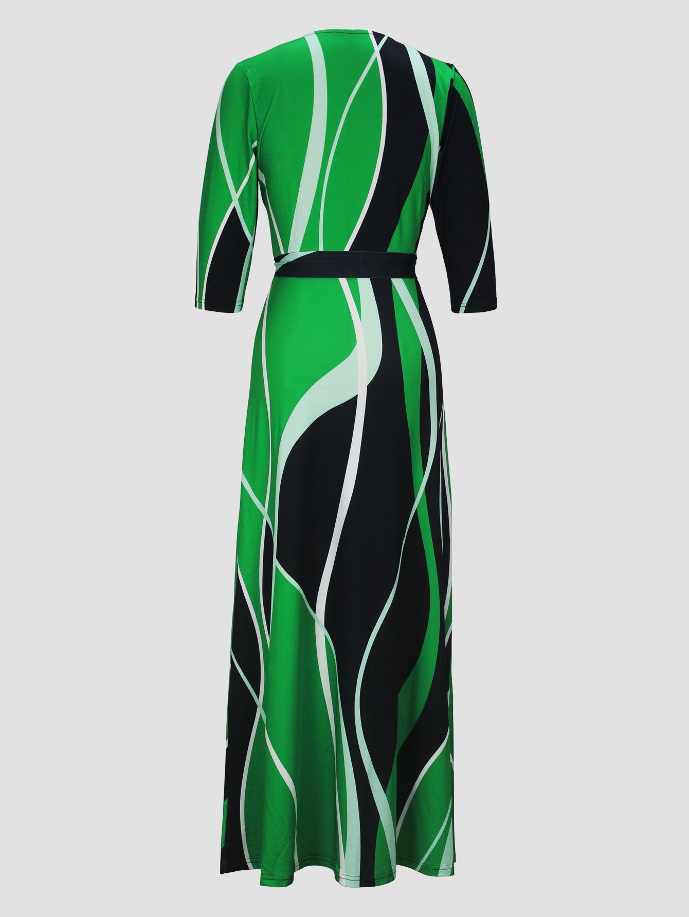 Autumn V - Neck Half - Sleeve Maxi Dress. - TayDiane