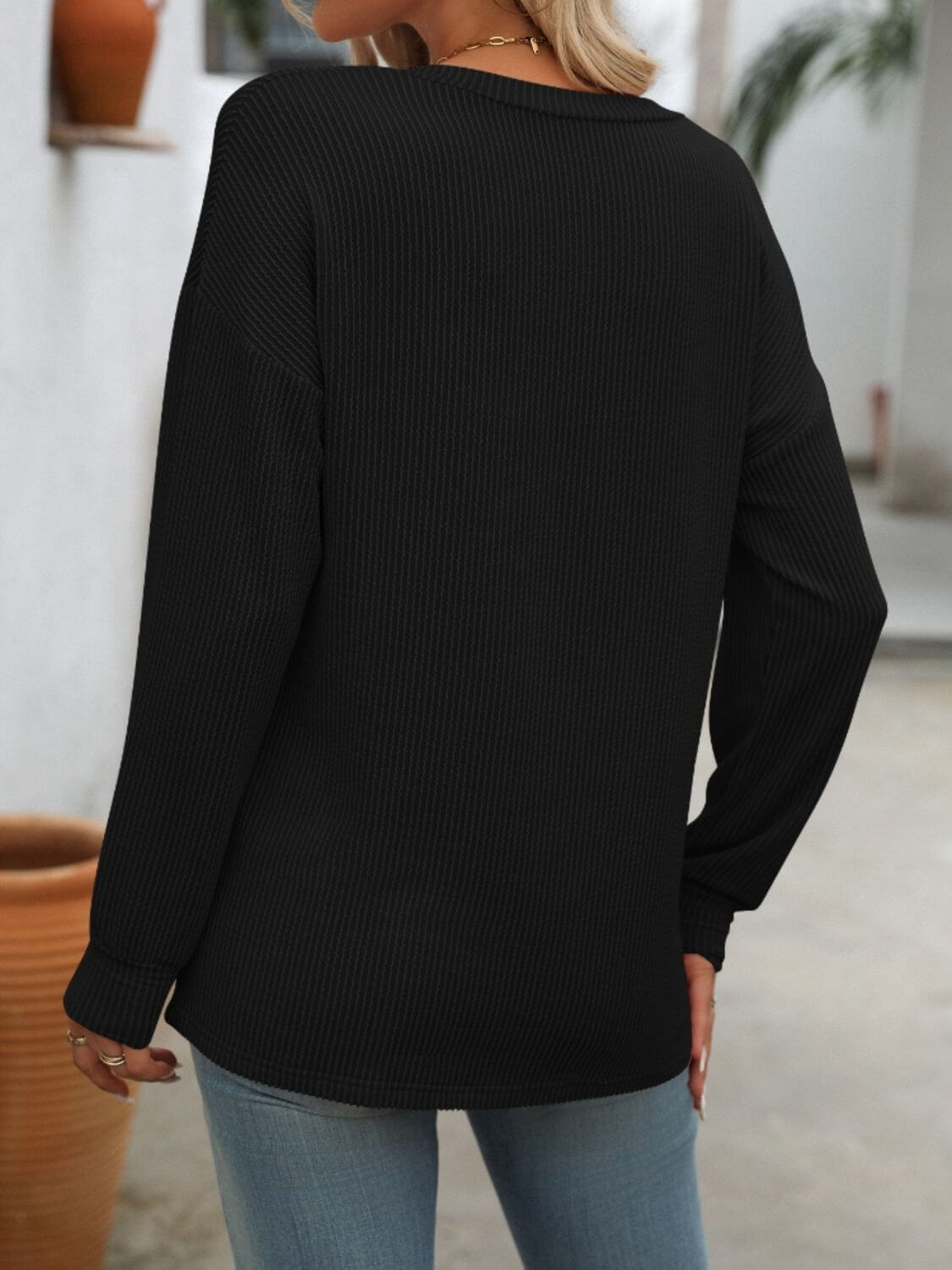 V-Neck Long Sleeve Shirt