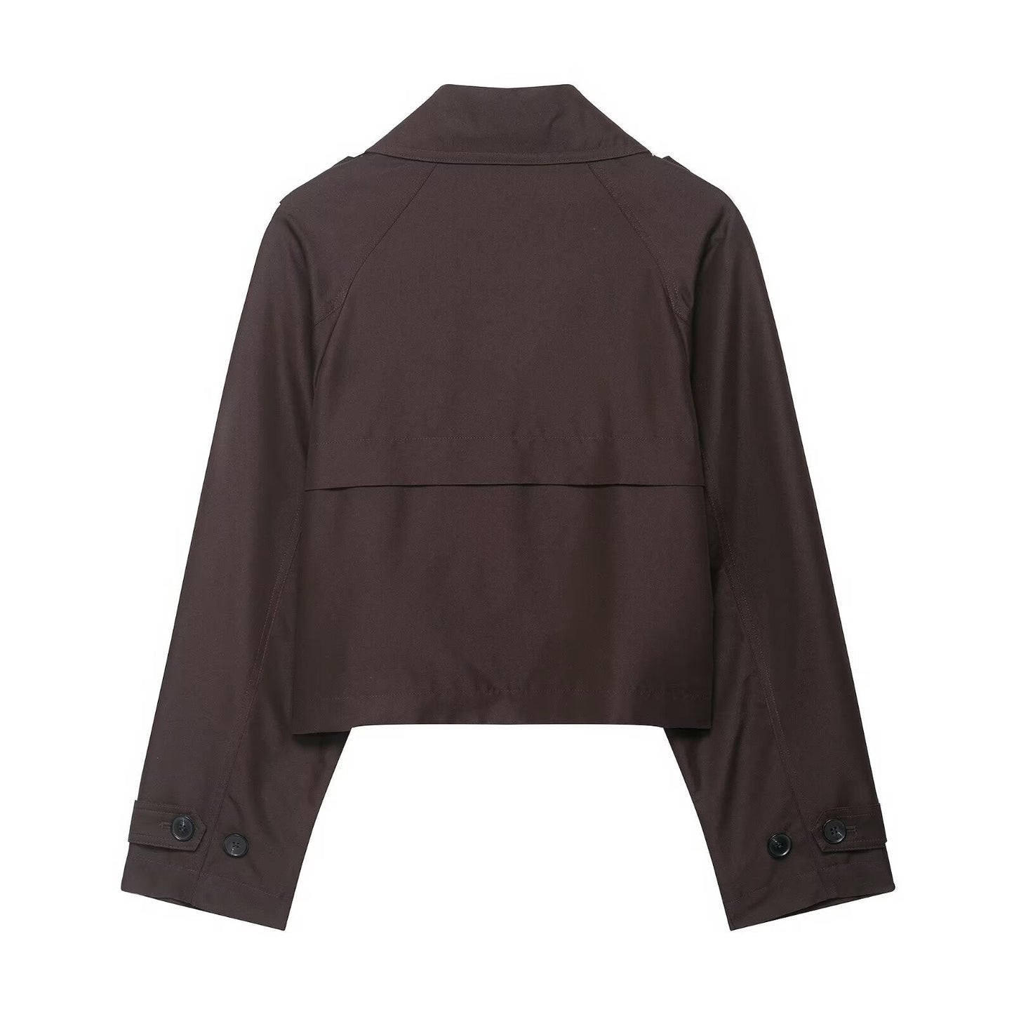 Casual Double Breasted Short Trench Coat - TayDiane
