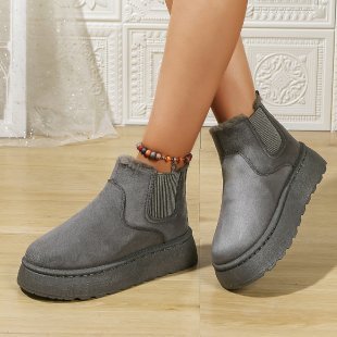 Cozy Suede Ankle Boots with Plush Lining - TayDiane