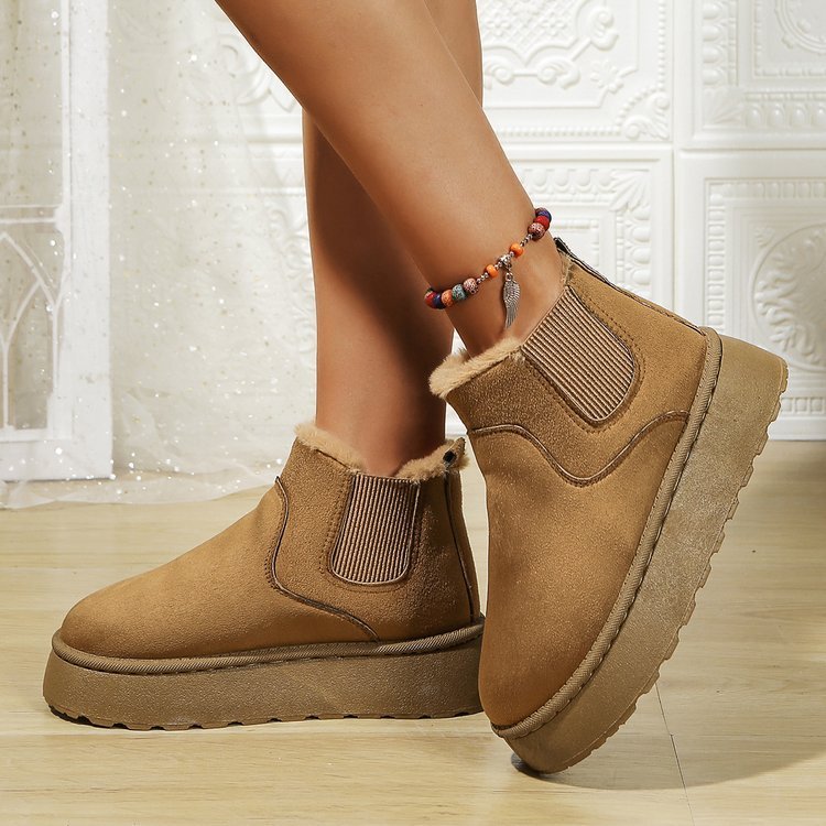 Cozy Suede Ankle Boots with Plush Lining - TayDiane