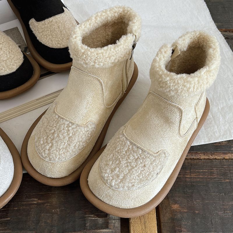 Cream Shearling - Lined Cozy Winter Boots - TayDiane