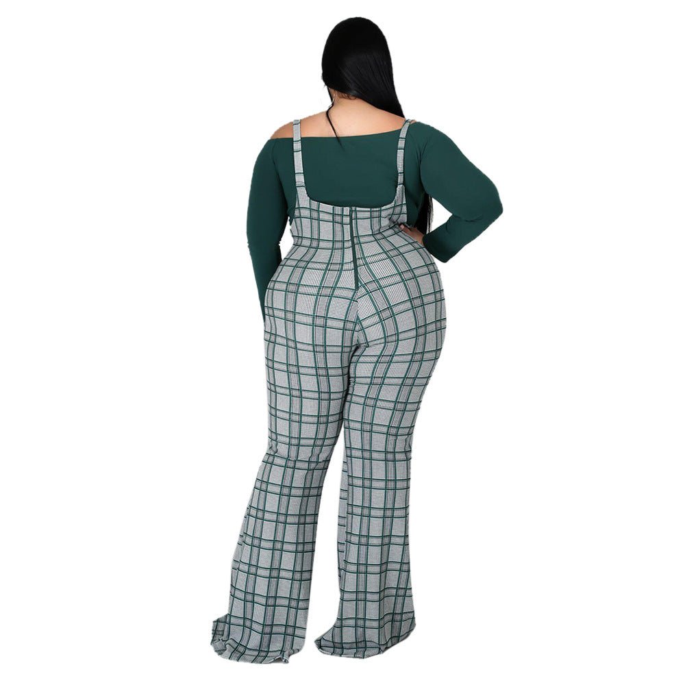 Crop Top High Waist Curvy Pants Set - TayDiane