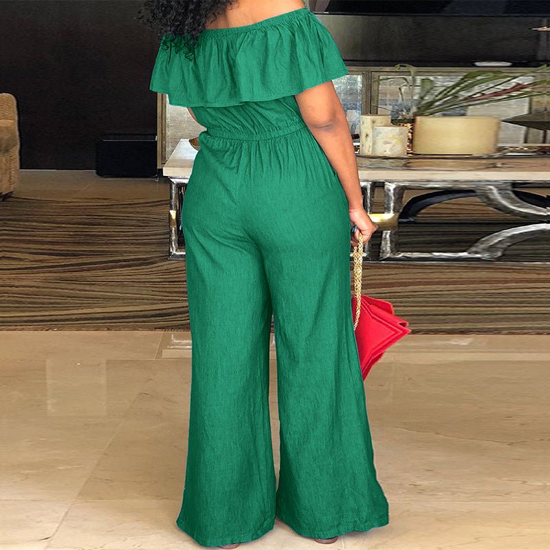 Curvy Off the Shoulder Jumpsuit - TayDiane