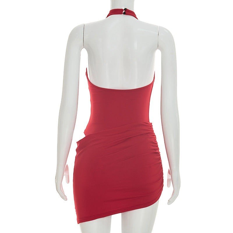 Cutout Ruched Bodycon Mini Dress - Taydiane