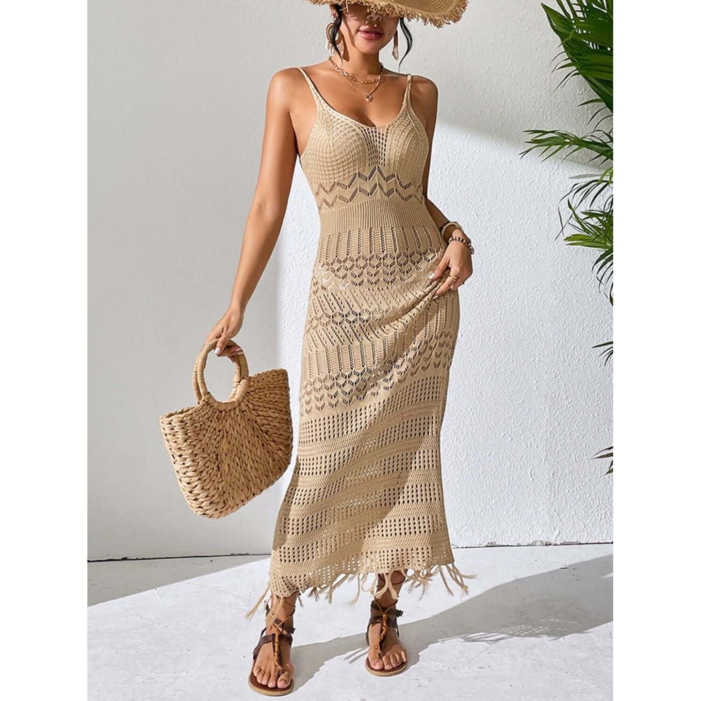 Tassel Scoop Neck Cover-Up Taydiane