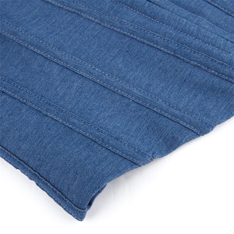 Denim Single - Breasted Lace Up Bustier - TayDiane