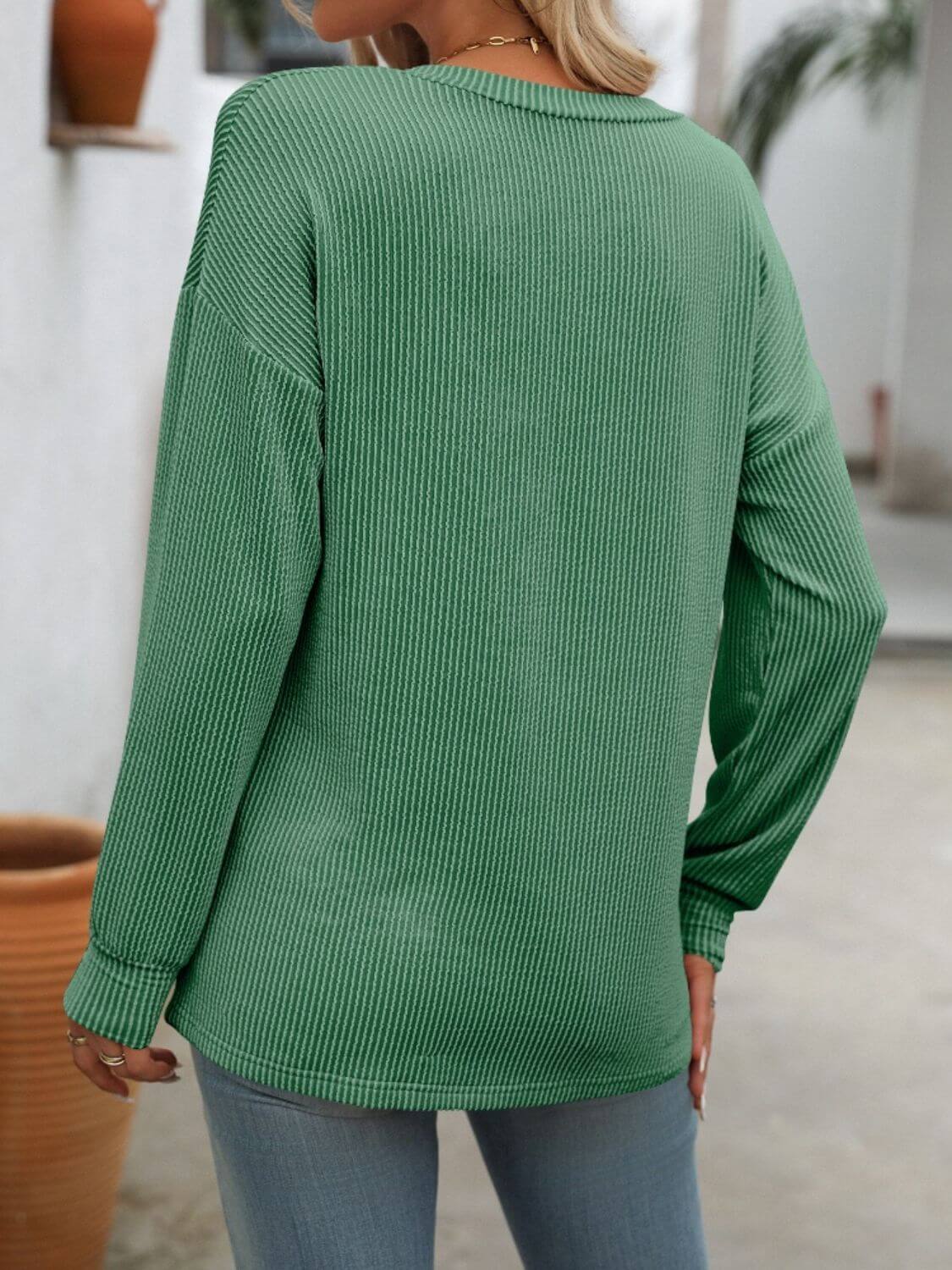 V-Neck Long Sleeve Shirt
