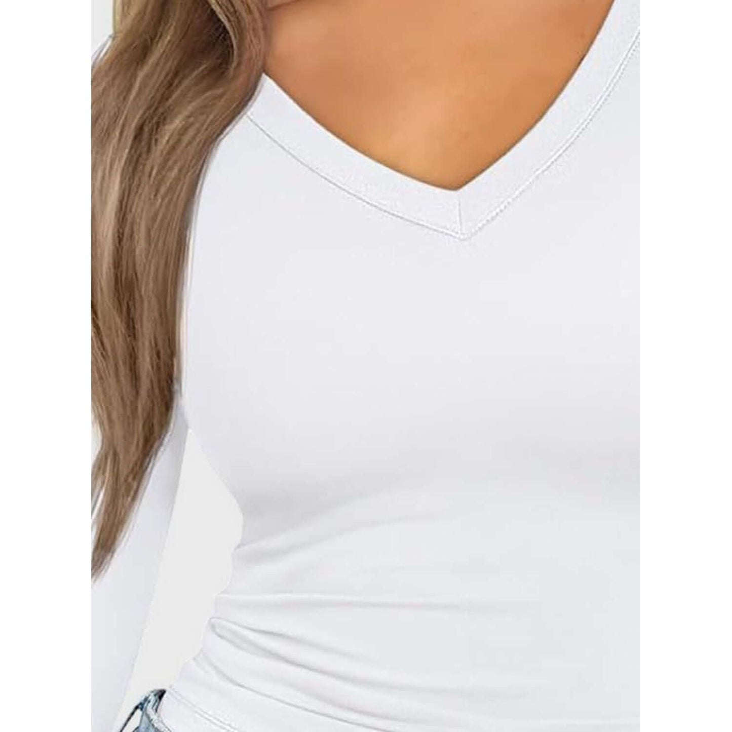 V-Neck Long Sleeve Top Taydiane