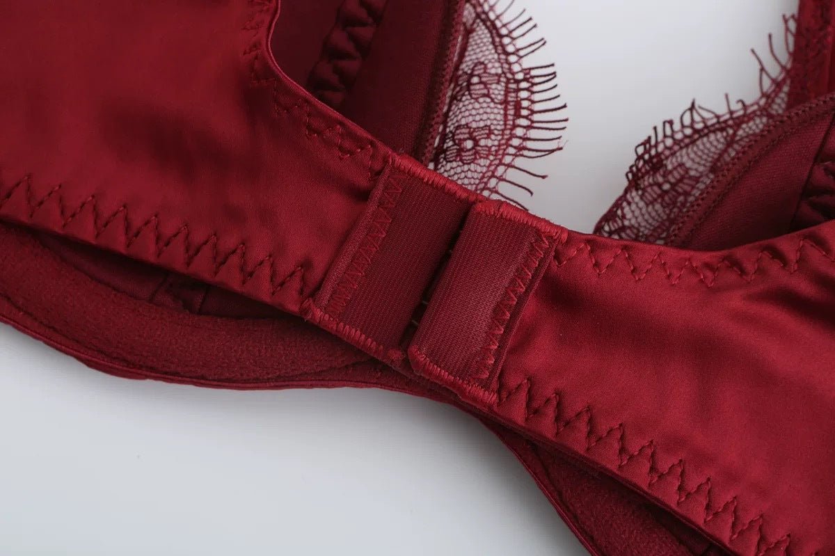 French Sexy Lace Cutout Panties and Bra Set - TayDiane