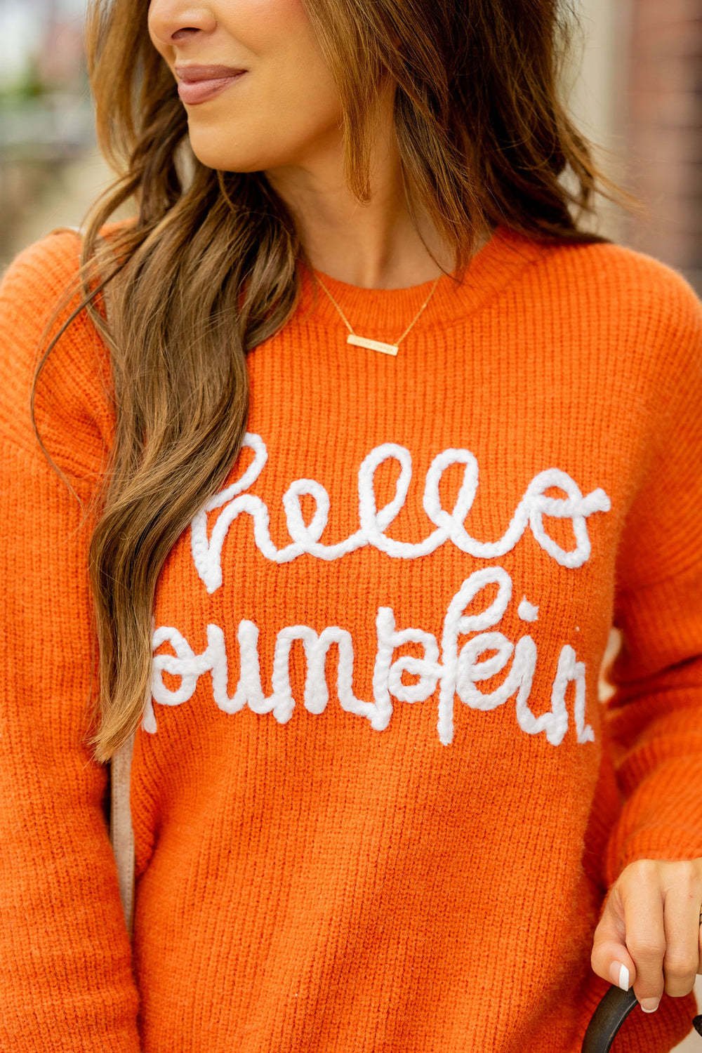 Halloween "Hello Pumpkin" Embroidered Loose Sweater - TayDiane