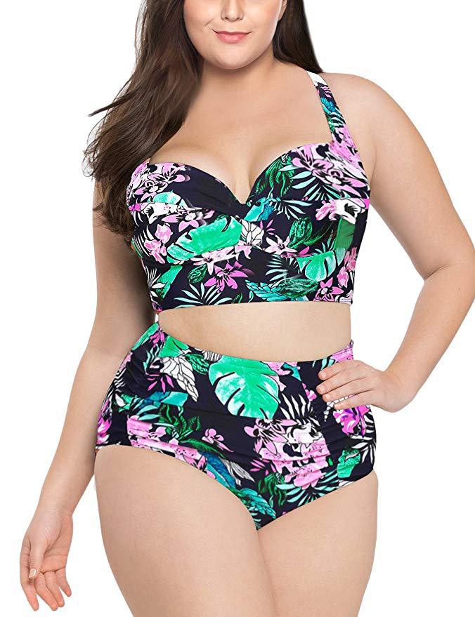 High - Waisted Curvy Bikini Swimsuit - TayDiane