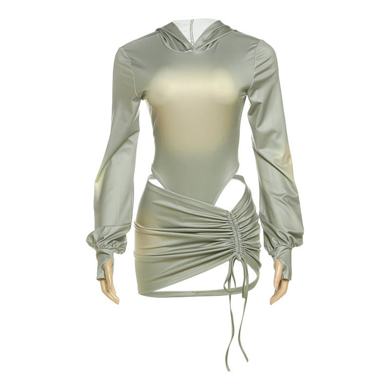 Hooded Backless Skirt Set - Chic & Sexy for Fall - TayDiane