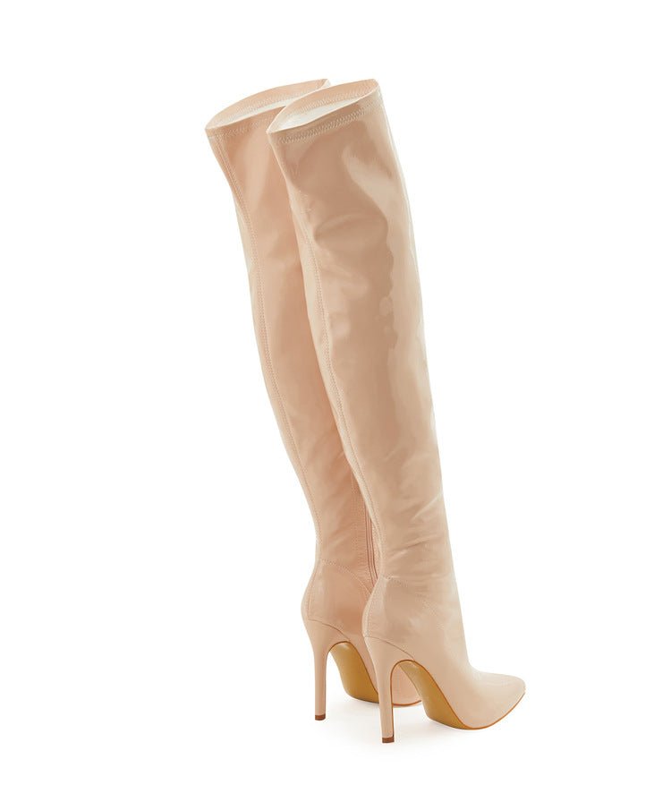 Patent Leather Over - the - Knee Boots - TayDiane