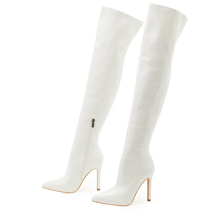 Patent Leather Over - the - Knee Boots - TayDiane