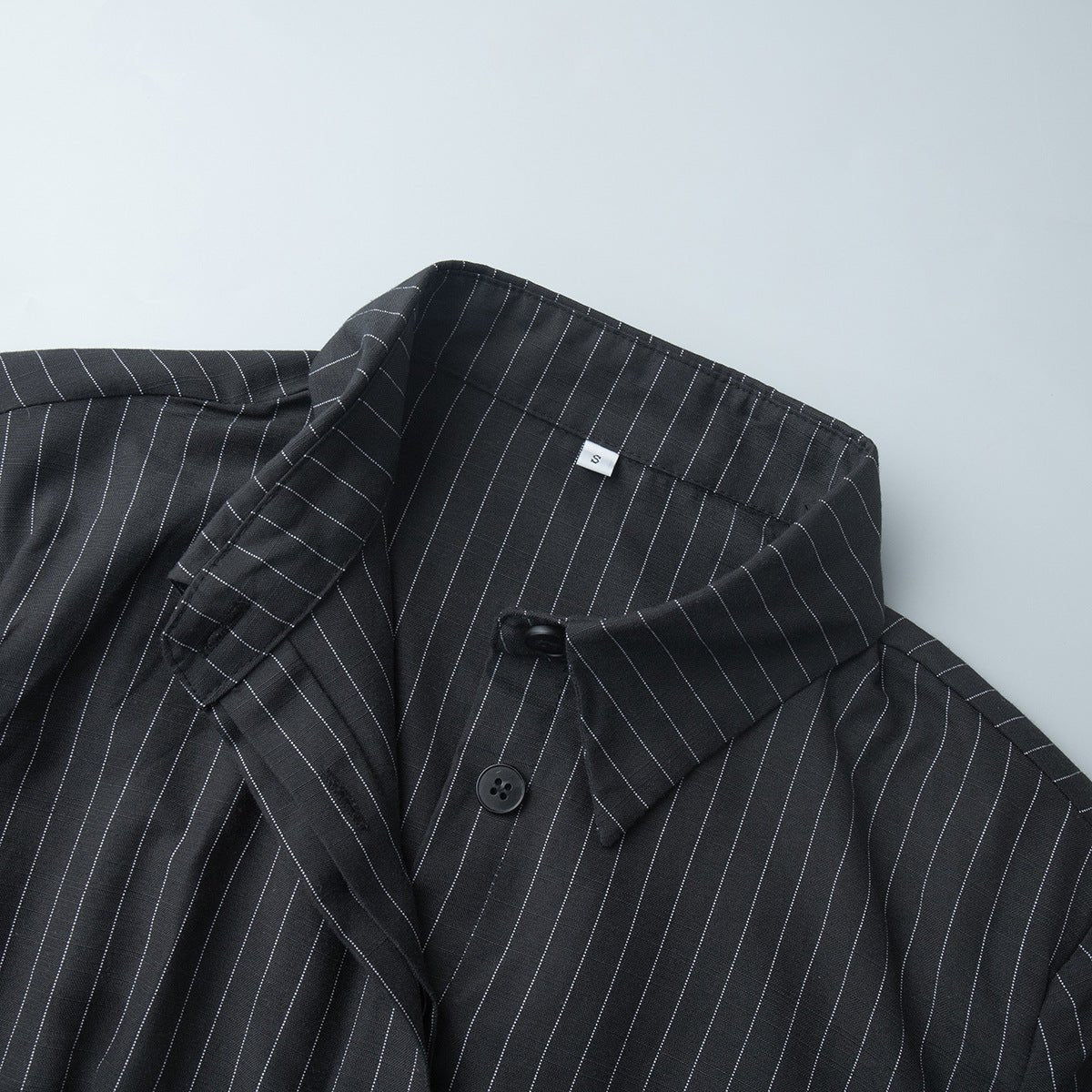 Pinstriped Long - Sleeved Shirt Dress - TayDiane