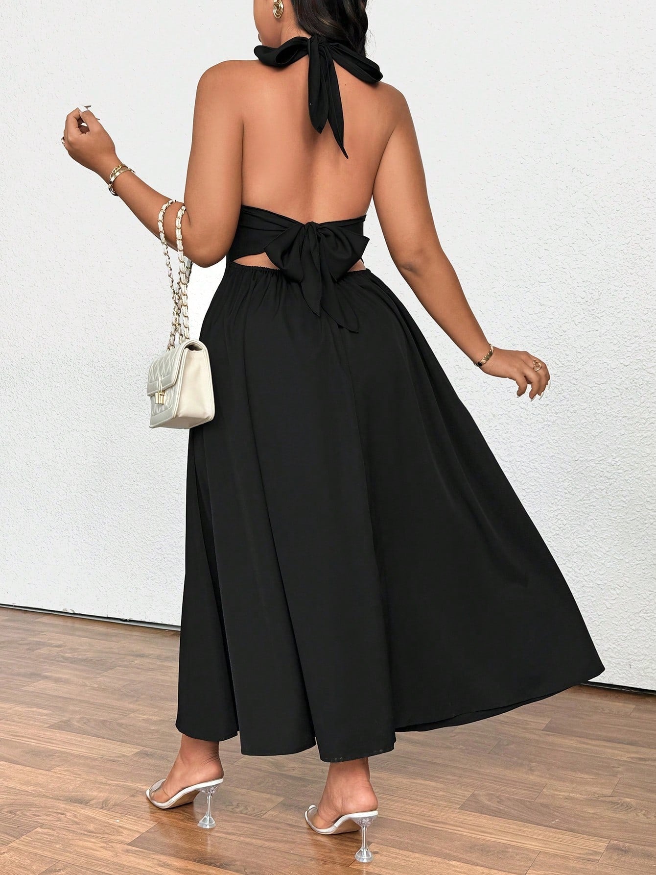 Plus Size Women Clothing French Socialite Dress Summer V neck Cocktail Dress - TayDiane