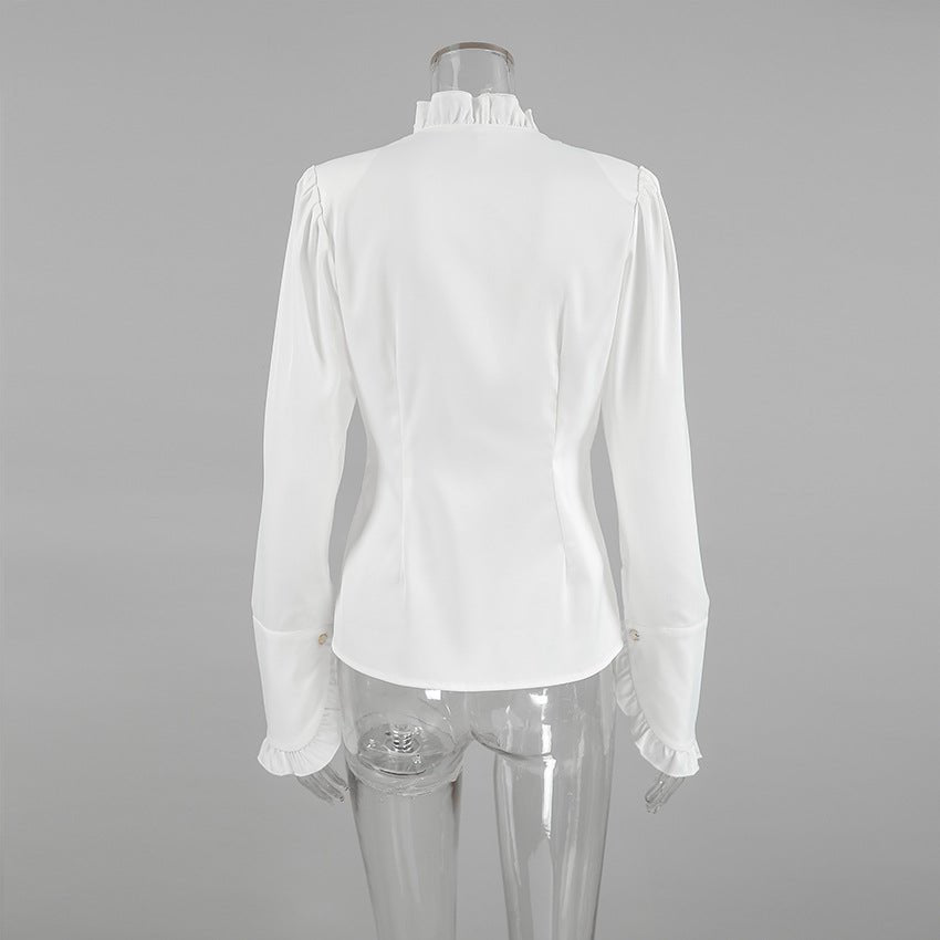 Ruffled Long Sleeved Ruffled Blouse - TayDiane