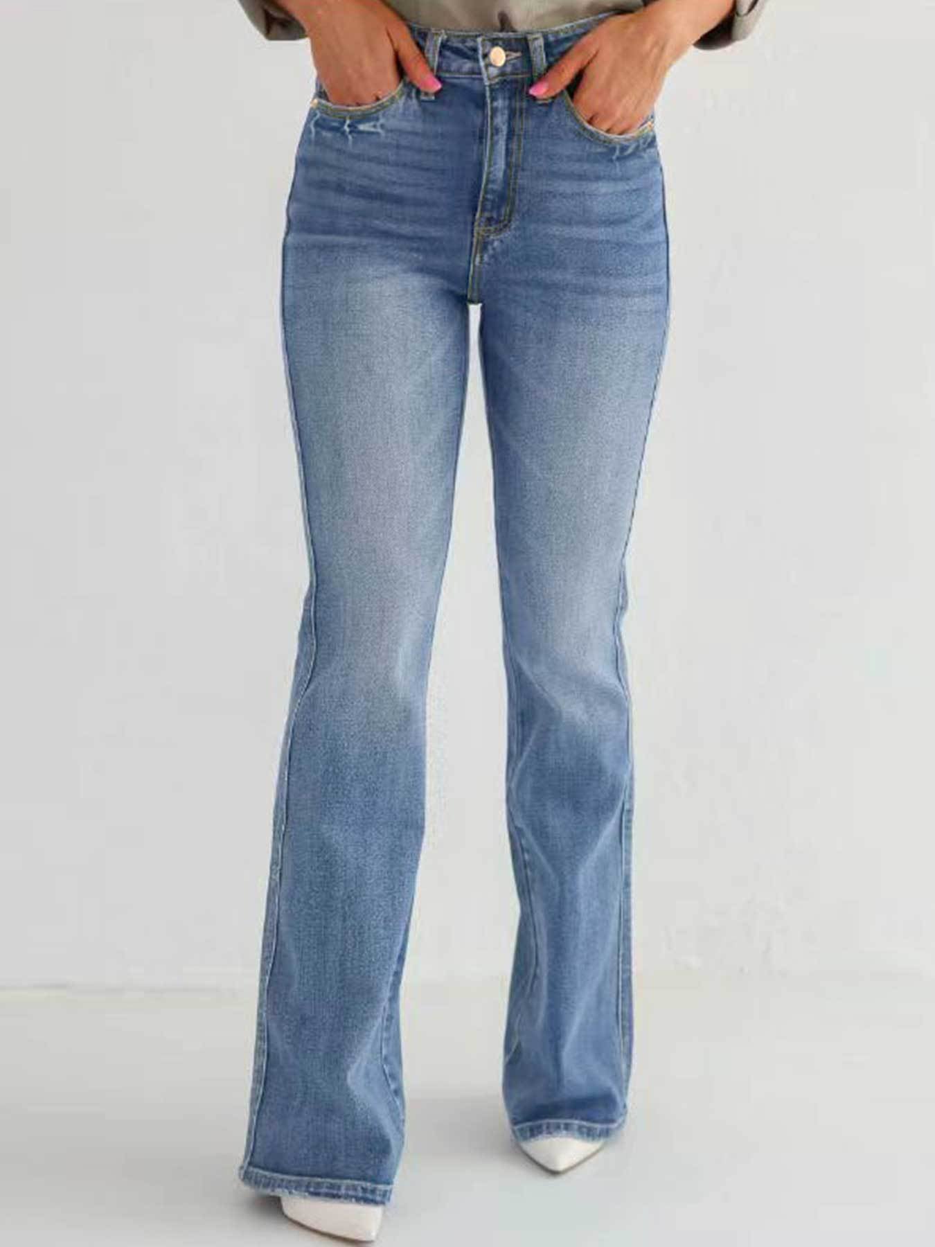Stretch High - Waisted Boot Cut Jeans - TayDiane