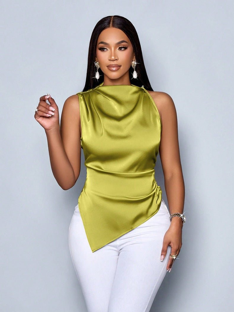 Summer Satin Asymmetric Top - TayDiane