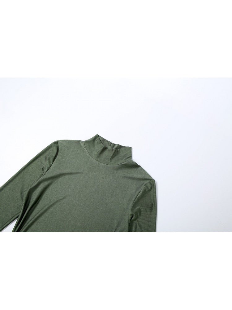 Twist Ruched Mock Neck Bodycon Maxi Dress - TayDiane