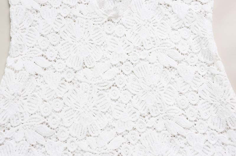 White Lace Bodycon Mini Dress - TayDiane
