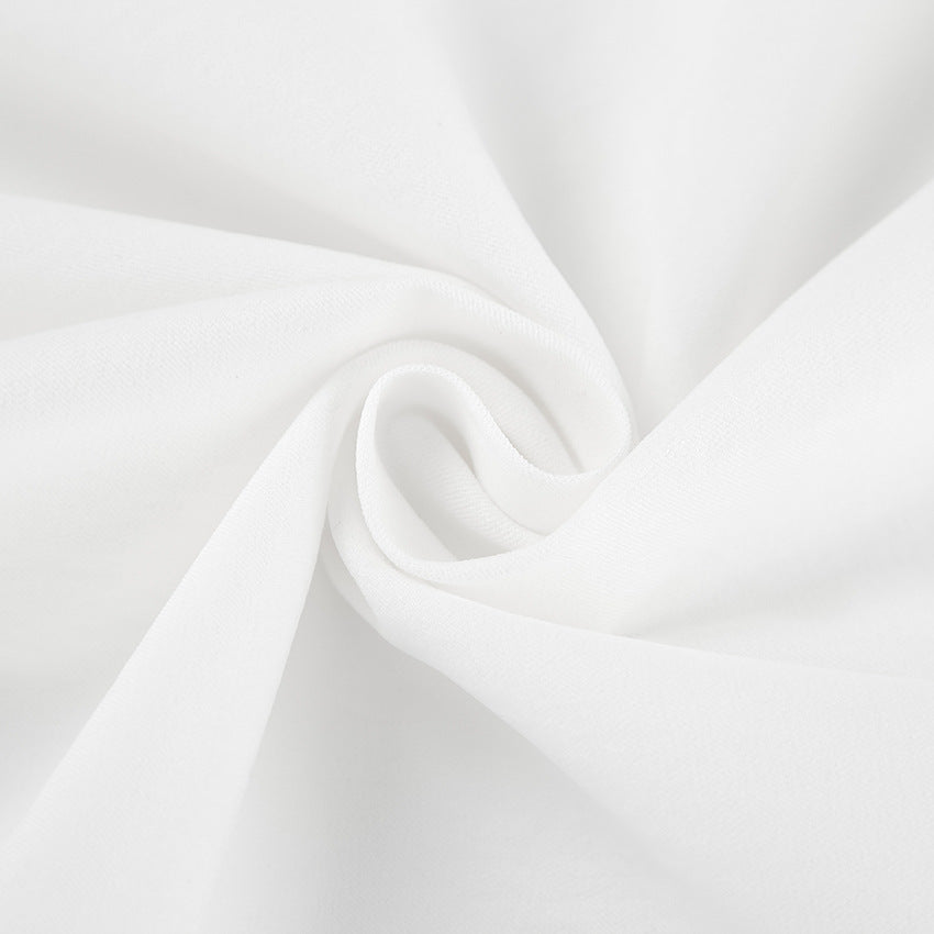 White Slim Fit Fishtail Skirt - TayDiane