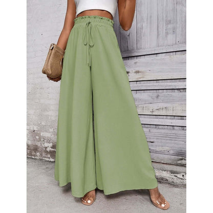 Tied High Waist Wide Leg Pants