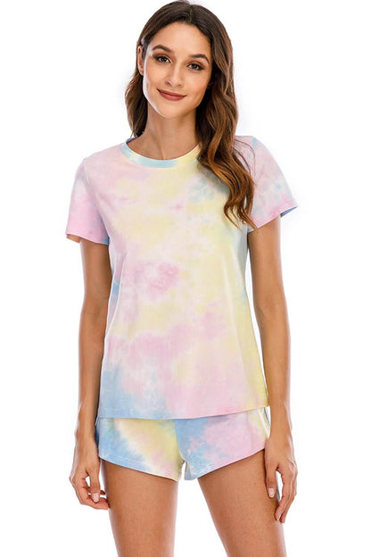 Tie-Dye Short Sleeve Lounge Set