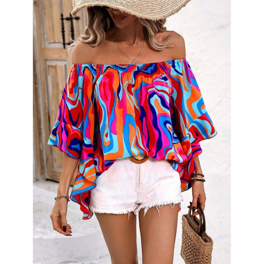 Printed Off-Shoulder Blouse