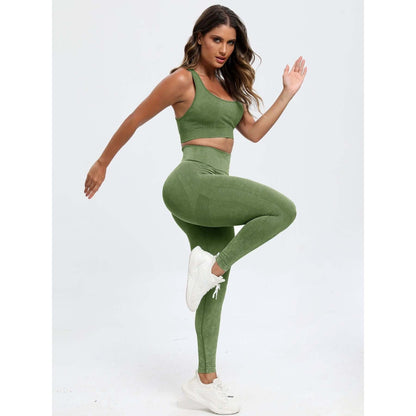 Scoop Neck Top and Pants Active Set