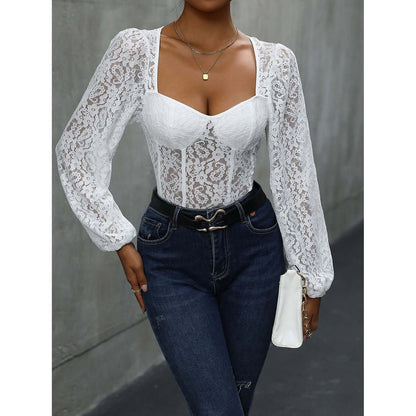 Backless Lace Long Sleeve Bodysuit