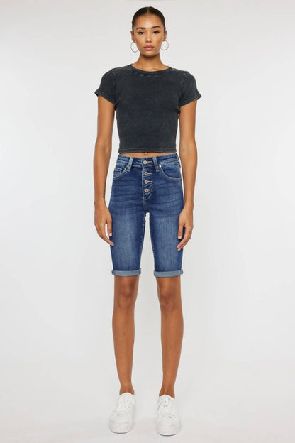 Button Fly Denim Shorts