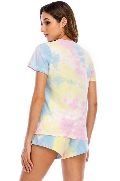 Tie-Dye Short Sleeve Lounge Set