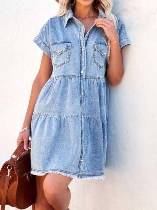 Raw Hem Denim Dress